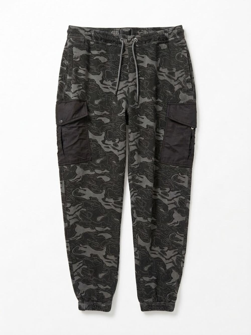 PRPS Tiger Camouflage Cargo Sweatpant Joggers Black/Gray 2XL